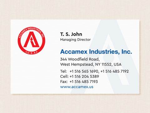 Accamex Industries Business Card